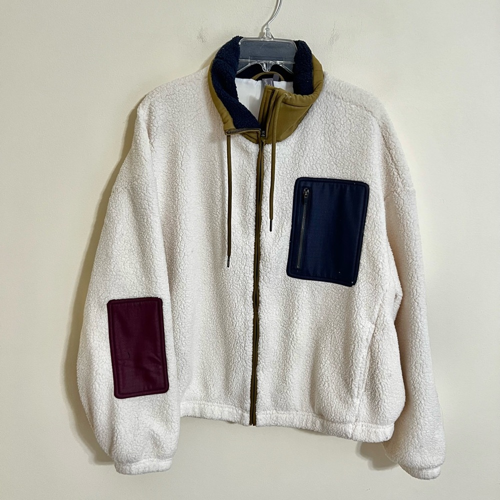 Anthropologie Sweaty Betty Out Of The Woods Zip Up Sherpa Jacket Sz XL